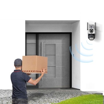 PODWÓJNA KAMERA IP 2W1 ZEWNĘTRZNA OBROTOWA WIFI 2x 3MPx FULL HD+ MONITORING