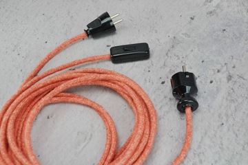 клубничный кабель с натуральной оплеткой лофт-паук