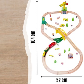 Деревянные рельсовые пути Локомотив + вагоны
