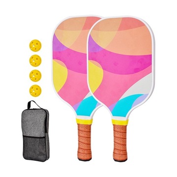 Wiosła Pickleball 4 Pickleballs Rakiety Pickleball Comfort Grip Style S
