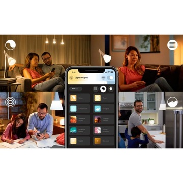 СТАРТОВЫЙ НАБОР 3 светодиодных лампы BLUETOOTH Philips HUE WHITE AMBIANCE 9 Вт E27