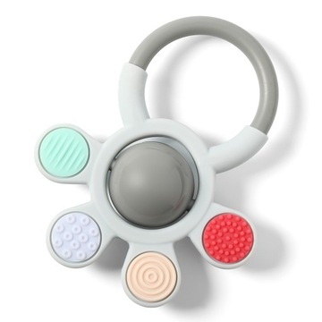 ORTHO - gryzak silikonowy z grzechotką BABYONO 488