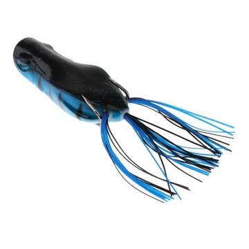 Lifelike Topwater Frog Fishing Lure Soft Artificial Crankbaits Hook Black
