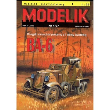 Modelik 1/07 BA-6 rosyjski samochód pancerny 1:25