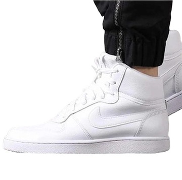 Buty Damskie Nike Ebernon Mid Białe sportowe Skóra Zimowe hi Wysokie