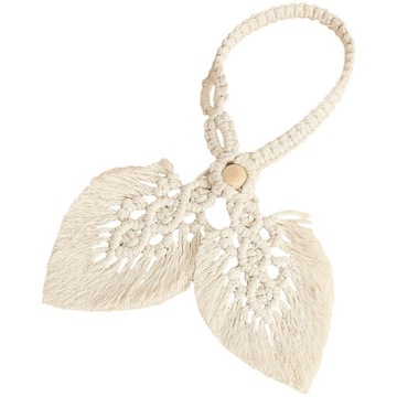 UCHWYTY DO ZASŁON OKIENNYCH, WIĄZKI DO FARMHOUSE, TKANE LIŚCIE, LINKA PLECIONA