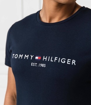 KOSZULKA T-SHIRT MĘSKI GRANATOWA TOMMY HILFIGER EST.1985 ROZMIAR S