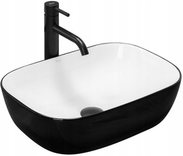 Umywalka Ceramiczna Nablatowa Belinda White Black REA