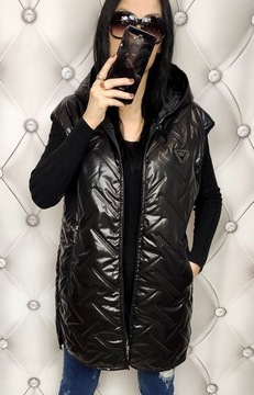 СТЕГАНЫЙ ЖИЛЕТ БОЛЬШИХ РАЗМЕРОВ НА МОЛНИИ КАПЮШОНА 54