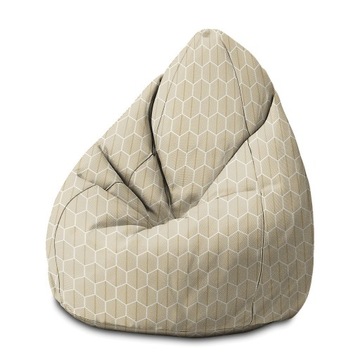 Elegancka Puf Worek Sako XXL Grucha Hexagonal Gold do Salonu Sypialni Wzory