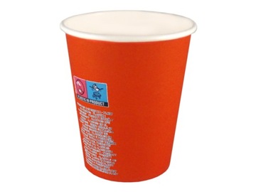 KUBKI PAPIEROWE 250ml kubeczki pomarańczowe 50szt.