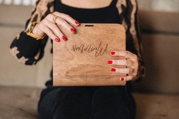 Деревянная коробка для фотографий 10х15 см до 100 шт.