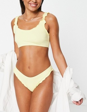 Vero Moda Cytrynowa góra od bikini z falbanką M