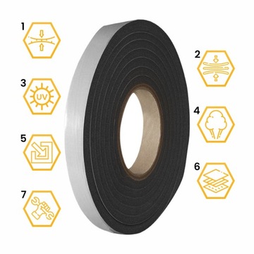 ЛЕНТА РАСШИРЯЮЩАЯСЯ УПЛОТНИТЕЛЬ ДЛЯ ДВЕРНЫХ ОКОН 20ММ 60ММ 3м ЧЕРНАЯ