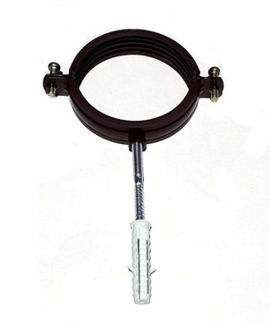 ЗАЖИМ С РЕЗИНОВЫМ ДЛЯ ДРЕНАЖНОЙ ТРУБЫ КОРИЧНЕВЫЙ КРОНШТЕЙН 100мм