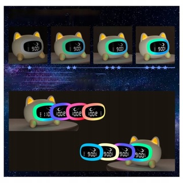 УМНЫЙ БУДИЛЬНИК ДЛЯ ДЕТЕЙ КОШКА ЧАСЫ LED