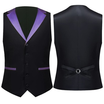 Red Purple Green Sky Blue Lapel Vests For Men Slim