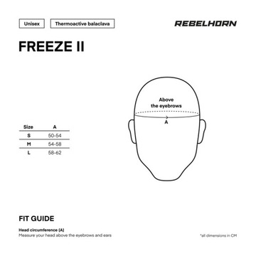 Термоактивная мотоциклетная подшлемник REBELHORN Freeze II с подсветкой под шлем размер S