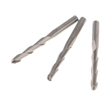 10 szt. Frezy trzpieniowe 3,175 mm z podwójnym rowkiem spiralnym i kulkowym CNC Krawędź tnąca 22 mm