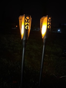 Lampy Solarne Pochodnie Płomień LED Premium Oświetlenie Ogrodowe 2 szt.