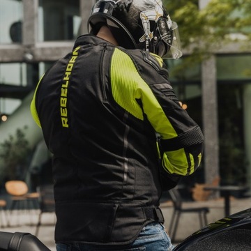 Мотоциклетная текстильная куртка REBELHORN VANDAL, черная, водонепроницаемая БЕСПЛАТНО