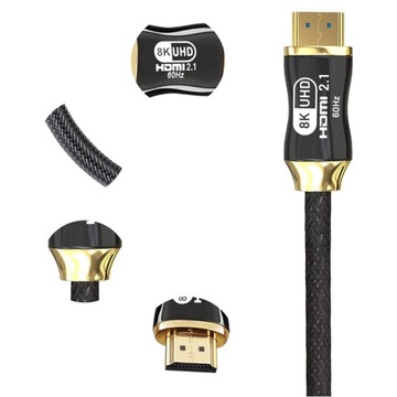 КАБЕЛЬ HDMI 2.1 СВЕРХСКОРОСТНОЙ ПРЕМИУМ-КАБЕЛЬ 8K, 60 Гц, 3 м, ПРОЧНЫЙ, 120 Гц