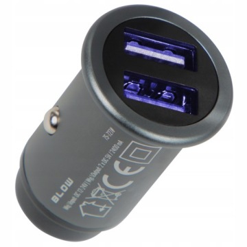 Автомобильное зарядное устройство маленький быстрый стабильный мощный 2x USB 5V 12-24V DC