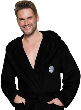 ALEX ДЛИННЫЙ ТЕПЛЫЙ МУЖСКОЙ ХАЛАТ С КАПЮШОНОМ M