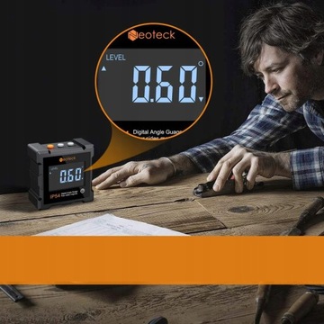 ЭЛЕКТРОННЫЙ ЖК-ИНКЛИНОМЕТР IP54 ТОЧНОСТЬ 0–360°