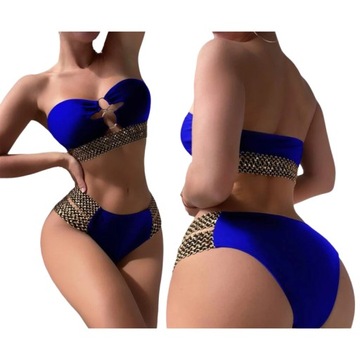 WYSOKI STAN STRÓJ KĄPIELOWY DWUCZĘŚCIOWY KOSTIUM DAMSKI BIKINI