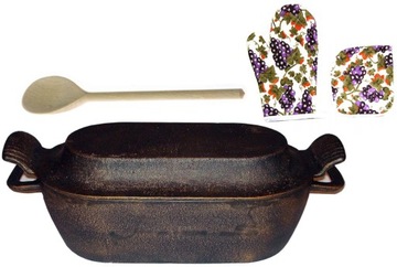 Gęsiarka żeliwna kociołek brytfanna grill 6l