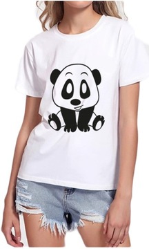 Koszulka damska t-shirt z nadrukiem Panda L