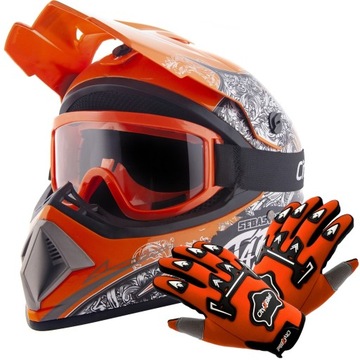 KASK CROSSOWY LEKKI ENDURO QUAD XL +GOGLE+RĘKAWICE