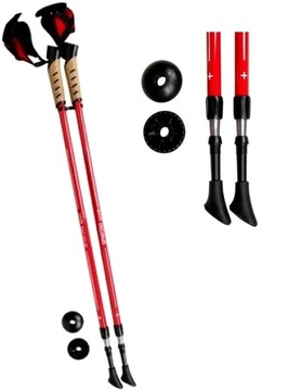 Zestaw Kijki Nordic Walking Kije 2szt + 4 Końcówek