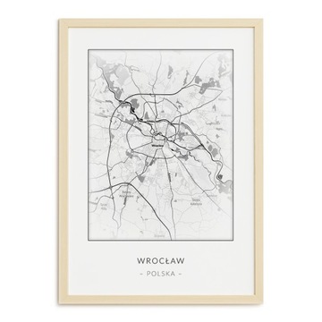 PLAKAT NOWOCZESNY A4 MAPA WROCŁAWIA WROCŁAW OBRAZ