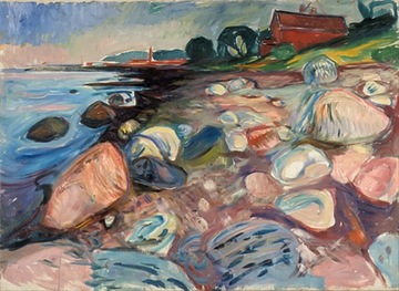 Re Edvard Munch Wybrzeże z domem 120x90 obraz Lue