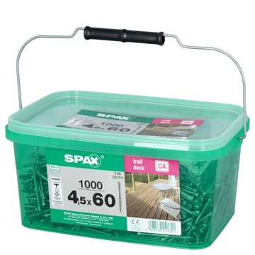 Саморезы SPAX 4,5х60 1000 шт. С4 + бита