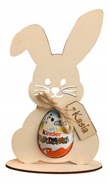 ZAjaćzek KRÓLIK na WIELKANOC imię jajko KINDER