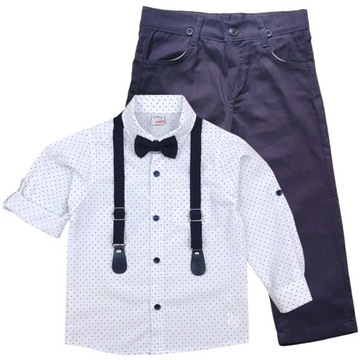 GARNITUR ELEGANCKI Z KOSZULĄ KOMPLET 4-CZĘŚCI 128