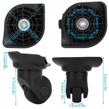 2 КОЛЕСА ДЛЯ ЧЕМОДАНА, УСТОЙЧИВЫЕ К ДАВЛЕНИЮ A18