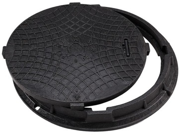 КРЫШКА ЛЮКА ДЛЯ Септика, КРЫШКА Ø600/750 A15 Eco Black, Запираемая