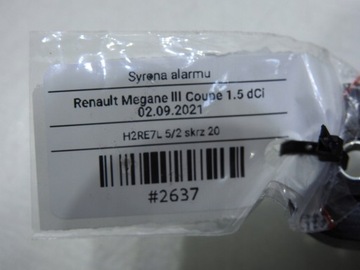 SYRENA ALARMU ALARM RENAULT MEGANE III 256400001R