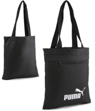 Puma Torba Shopperka Klasyczna Czarna Mieszcząca A4 PHASE 079953 01