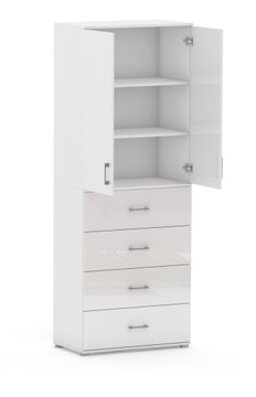 Regał Szafa POLA 215 4S3P2D - Biały Połysk Biały 53 cm 80 cm