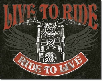 Metalowy szyld blacha USA Live to Ride