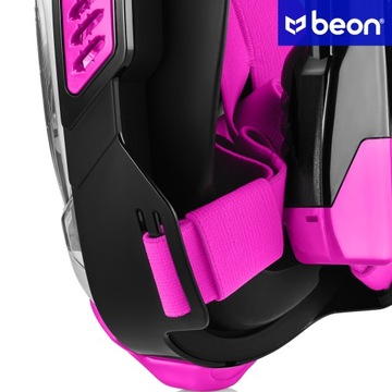 ПОЛНОЛИЦЕВАЯ ЖЕНСКАЯ МАСКА ДЛЯ СНОРКЛИНГА РОЗОВАЯ BEON S/M