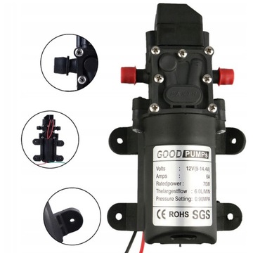 МЕМБРАННЫЙ ВОДЯНОЙ НАСОС САМОВСАСЫВАЮЩИЙ ЭЛЕКТРИЧЕСКИЙ НАСОС 12 В 6 Л/МИН 70 Вт