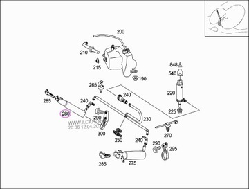 Омыватель фар MERCEDES W211 OE, СПРАВА