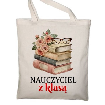 TORBA DZIEŃ NAUCZYCIELA NAUCZYCIELKI PREZENT PŁÓCIENNA NA ZAKUPY UCZELNIĘ
