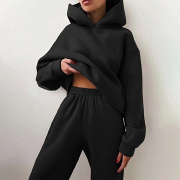 Fleece-lined Tracksuits Women Casual Hoodies Sweat